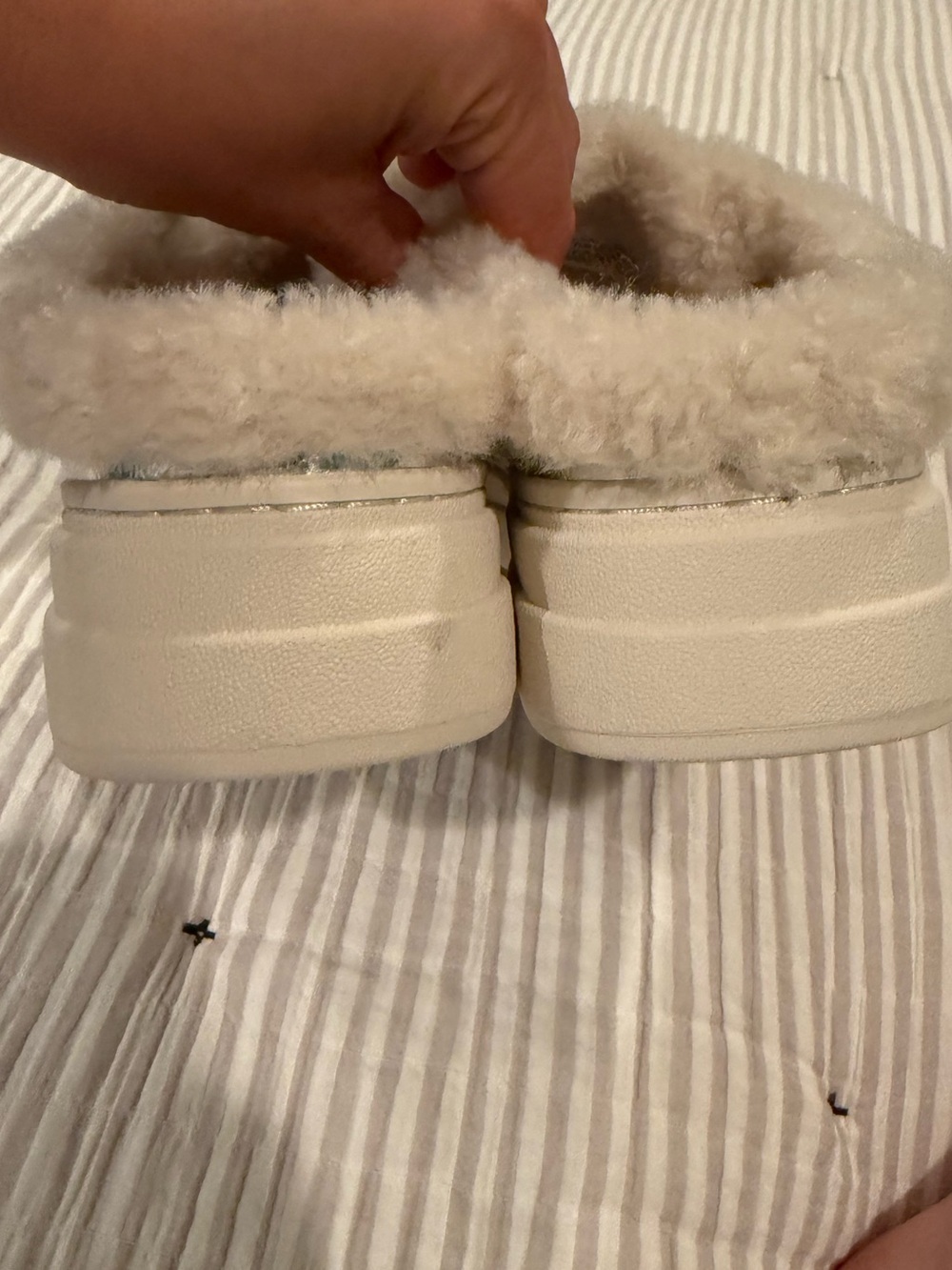Steve Madden Metallic Silver Faux-Shearling Slip-On Sneakers - Picture 4 of 5